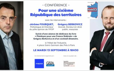 Conférence : Pour une sixième République des territoires le 13/09 à 18h30