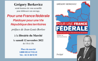 Séance de dédicace par Grégory Berkovicz pour son ouvrage “Pour une France fédérale”