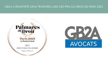 GB2A récompensé au Palmarès du Droit 2025 pour son excellence en droit public des affaires et son engagement juridique
